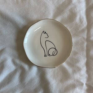 Women's Urban Outfitters Cat Small White Trinket Dish